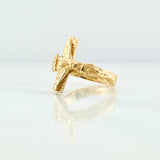 Anillo Cruz Cristo 3.4gr / T8 3/4 / Oro Amarillo 18K $