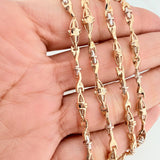 Cadena Rustica Dubai 30.75gr / 53.7cm / 3.5mm Dos Oros Amarillo Blanco 18K $