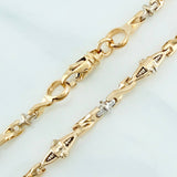 Cadena Rustica Dubai 30.75gr / 53.7cm / 3.5mm Dos Oros Amarillo Blanco 18K $