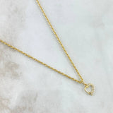 Set Cadena Lazo 1.35gr / 50cm / 1.5mm + Dije Corazón Estrella 0.35gr / 1.3cm Circones Blancos 1.7gr Oro Amarillo 18K (Oferta) *