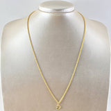 Set Cadena Lazo 1.35gr / 50cm / 1.5mm + Dije Corazón Estrella 0.35gr / 1.3cm Circones Blancos 1.7gr Oro Amarillo 18K (Oferta) *