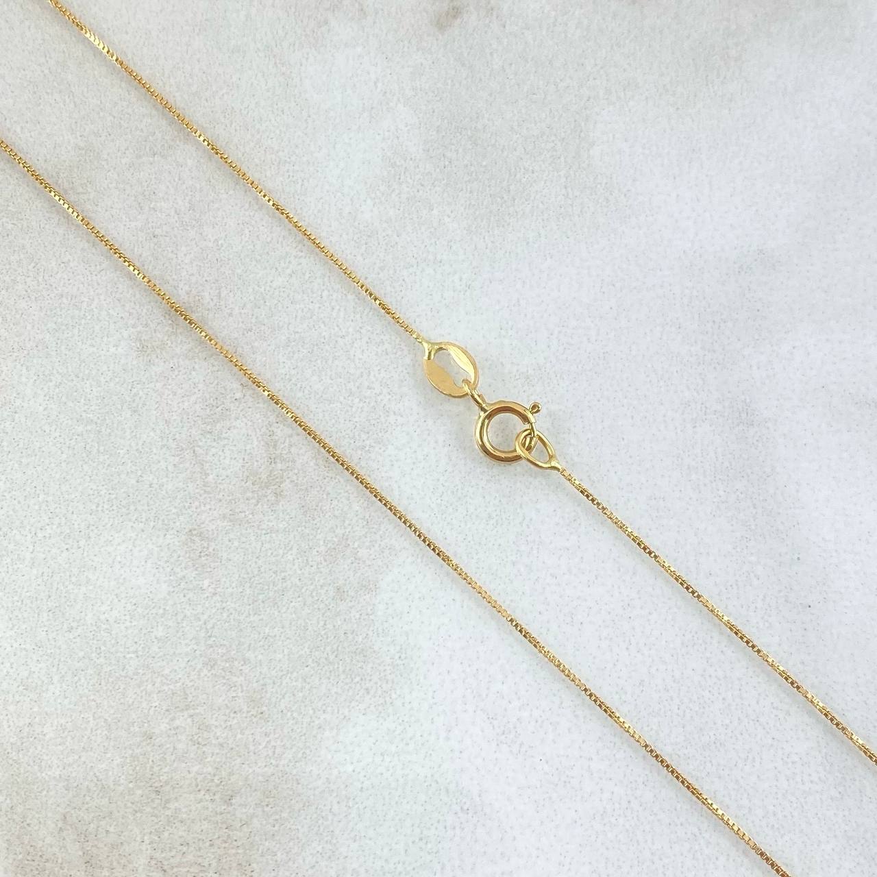 Set Cadena Veneciana 0.95gr / 45cm / 0.6mm + Dije Virgen Milagrosa 0.4gr / 1.5cm / 1.35gr Oro Amarillo 18K (Oferta)