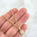 Set Cadena Lazo 1.65gr / 60cm / 1.5mm + Dije San Benito 0.45gr / 1.5cm Troquelado 2.1gr Oro Amarillo 18K (Oferta) ©