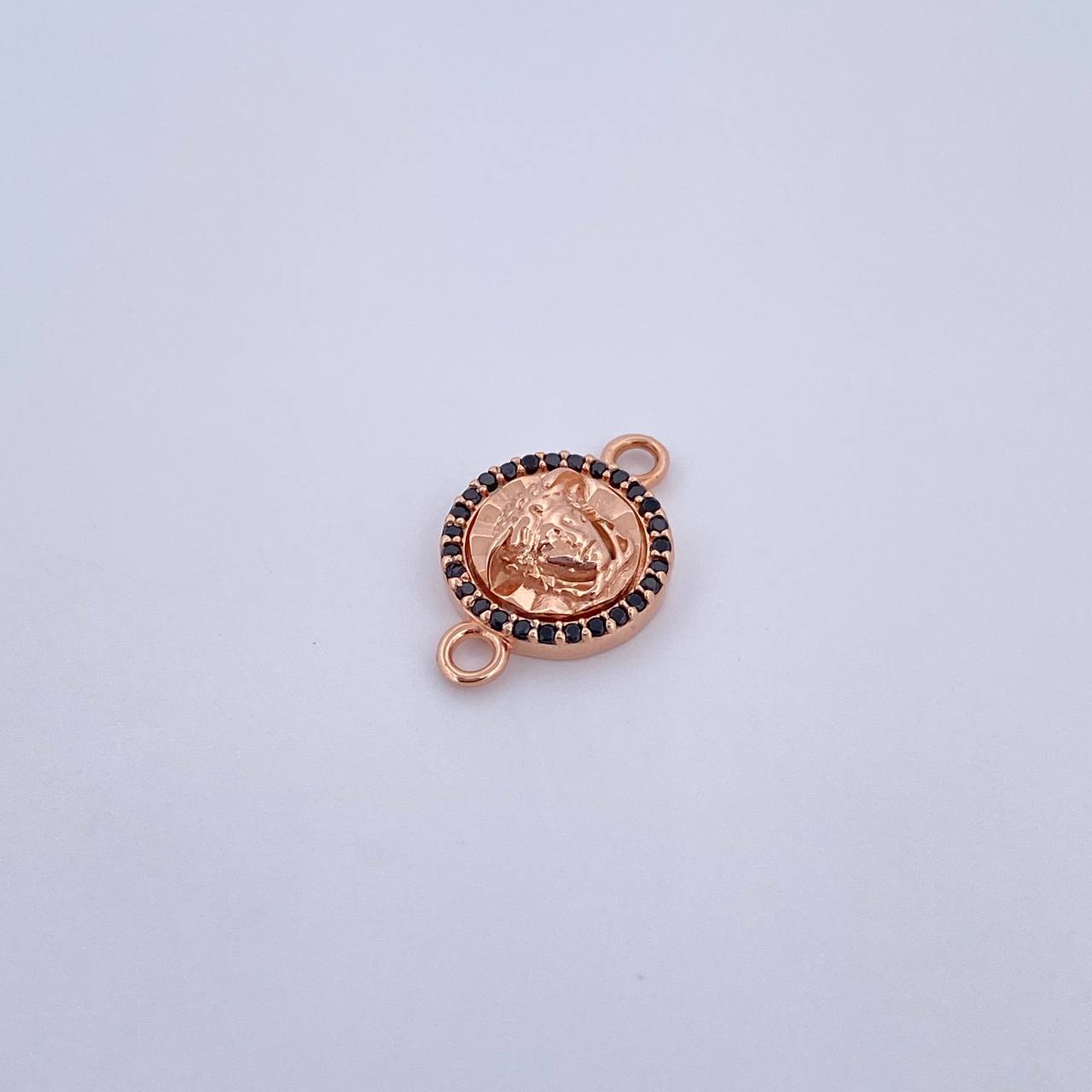 Herraje Medusa 1.7gr / 1.8cm / Circones Negros Oro Rosa 18K &