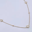 Cadena Flores 4.35gr / 80cm / 0.5mm Nacar Blanco Oro Amarillo 18K &