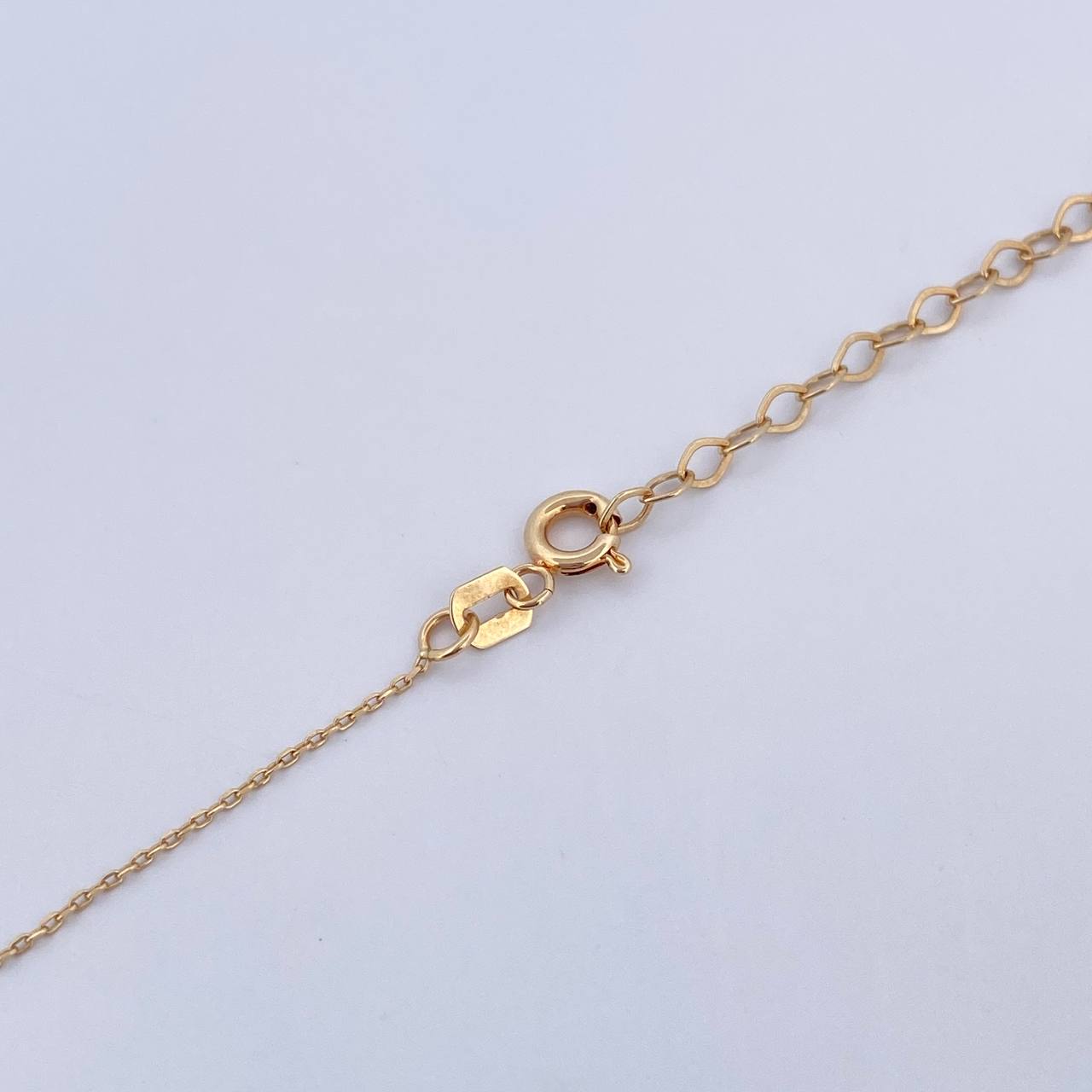 Cadena Flores 4.35gr / 80cm / 0.5mm Nacar Blanco Oro Amarillo 18K &