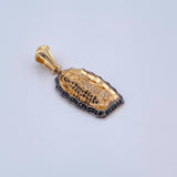 Dije Virgen Guadalupe 5.9gr / 3.7cm / Circones Negros Blancos Dos Oros Amarillo Negro 18K $