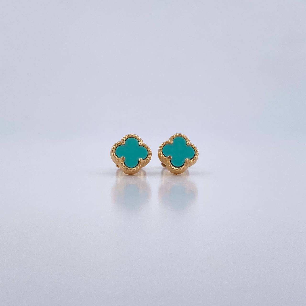 Topos Trebol 2gr / Piedra Aguamarina Oro Amarillo 18K $