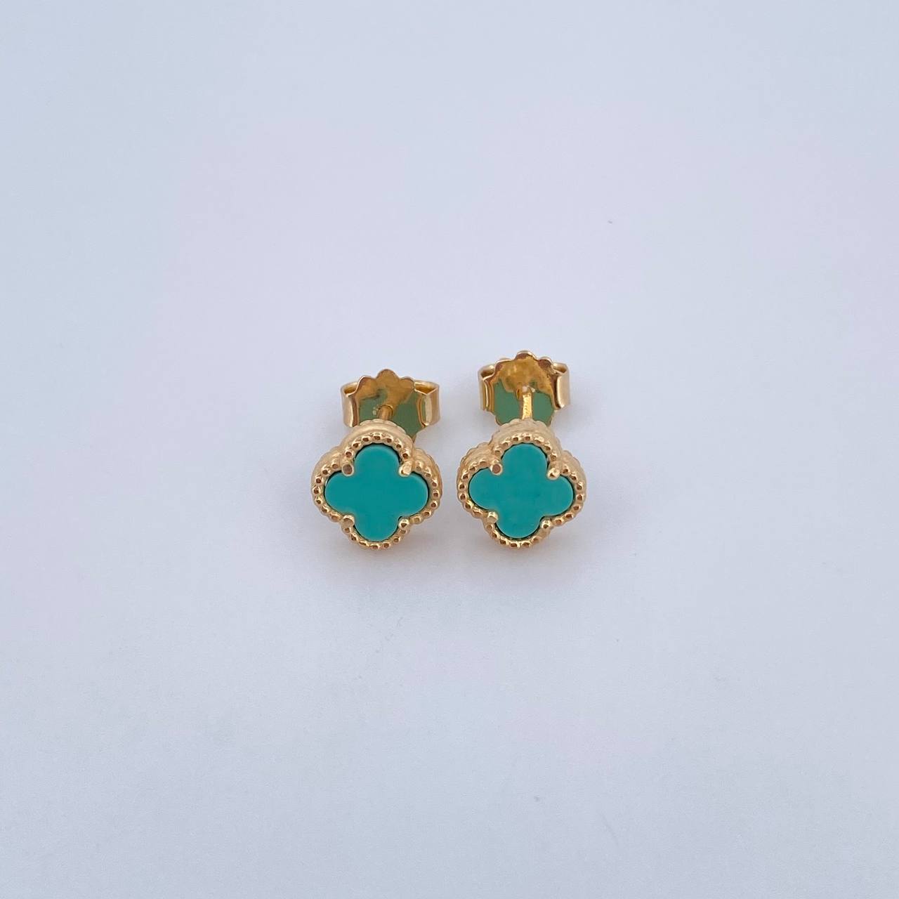 Topos Trebol 2gr / Piedra Aguamarina Oro Amarillo 18K $