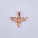 Dije Angel 3.1gr / 2.5cm / Circones Blancos Dos Oros Blanco Rosa 18K $