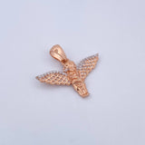 Dije Angel 2.65gr / 2.4cm / Circones Blancos Dos Oros Blanco Rosa  18K $
