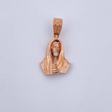 Dije Rostro de Cristo 3.4gr / 2.6cm / Dos Oros Blanco Rosa 18K $