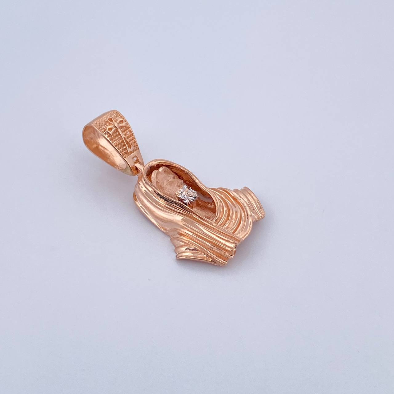 Dije Rostro de Cristo 3.4gr / 2.6cm / Dos Oros Blanco Rosa 18K $