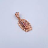 Dije Virgen Guadalupe 3.1gr / 3cm / Circones Fucsias Azules Blancos  Oro Rosa 18K $