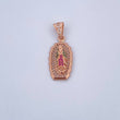 Dije Virgen Guadalupe 2.8gr / 3cm / Circones Fucsias Verdes Blancos Oro Rosa 18K $