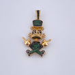 Dije Pato Sombrero 11.25gr / 4.5cm / Circones Negros Verdes Dos Oros Amarillo Negro 18K $
