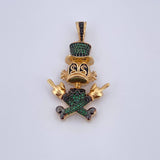 Dije Pato Sombrero 11.25gr / 4.5cm / Circones Negros Verdes Dos Oros Amarillo Negro 18K $