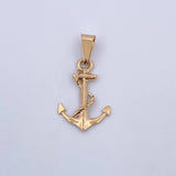 Dije Ancla 1.3gr / 3.1cm / Liso Oro Amarillo 18K $