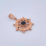 Dije Timon BV 4.7gr / 3.5cm / Circones Negros Dos Oros Negro  Rosa 18K $
