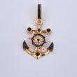 Dije Ancla Timon 5.6gr / 4.5cm / Circones Negros Dos Oros Negro Amarillo 18K $