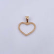 Dije Silueta Corazon 1.7gr / 2.5cm / Circones Blancos Oro Amarillo 18K $