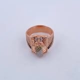 Anillo San Judas Tadeo 10gr / T11 1/4 / Circones Verdes Blancos Dos Oros Blanco Rosa 18K $