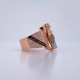 Anillo San Judas Tadeo 10gr / T11 1/4 / Circones Verdes Blancos Dos Oros Blanco Rosa 18K $