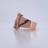Anillo San Judas Tadeo 10gr / T11 1/4 / Circones Verdes Blancos Dos Oros Blanco Rosa 18K $
