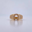 Anillo Herradura 5.7gr / T10 3/4 / Circones Blancos Oro Amarillo 18K $