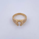 Anillo Herradura 5.7gr / T10 3/4 / Circones Blancos Oro Amarillo 18K $