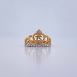 Anillo Corona 15s 3.2gr / T6 / Circones Blancos Dos Oros Amarillo Blanco 18K $