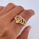 Anillo Corona 15s 3.2gr / T6 / Circones Blancos Dos Oros Amarillo Blanco 18K $