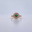 Anillo Halo Circulo 3.75gr / T6 1/4 / Circones Verde Blancos Oro Amarillo 18K $