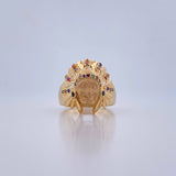 Anillo Indio 8.9gr / T9 / Circones Colores Oro Amarillo 18K $