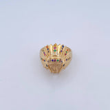 Anillo Indio 8.9gr / T9 / Circones Colores Oro Amarillo 18K $