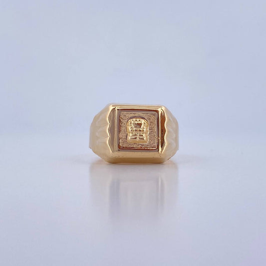 Anillo Sello Precolombino 4.35gr / T9 1/2 / Oro Amarillo 18K &