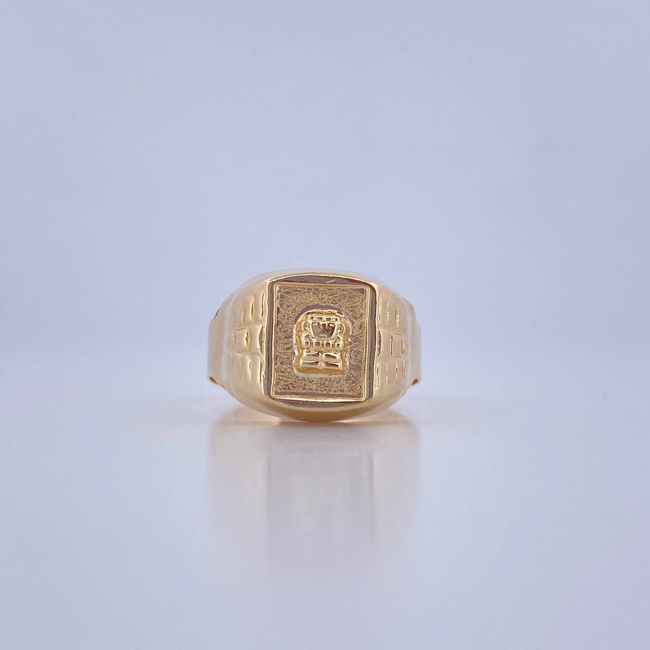 Anillo Sello Precolombino 4.2gr / T11 1/4 / Oro Amarillo 18K &