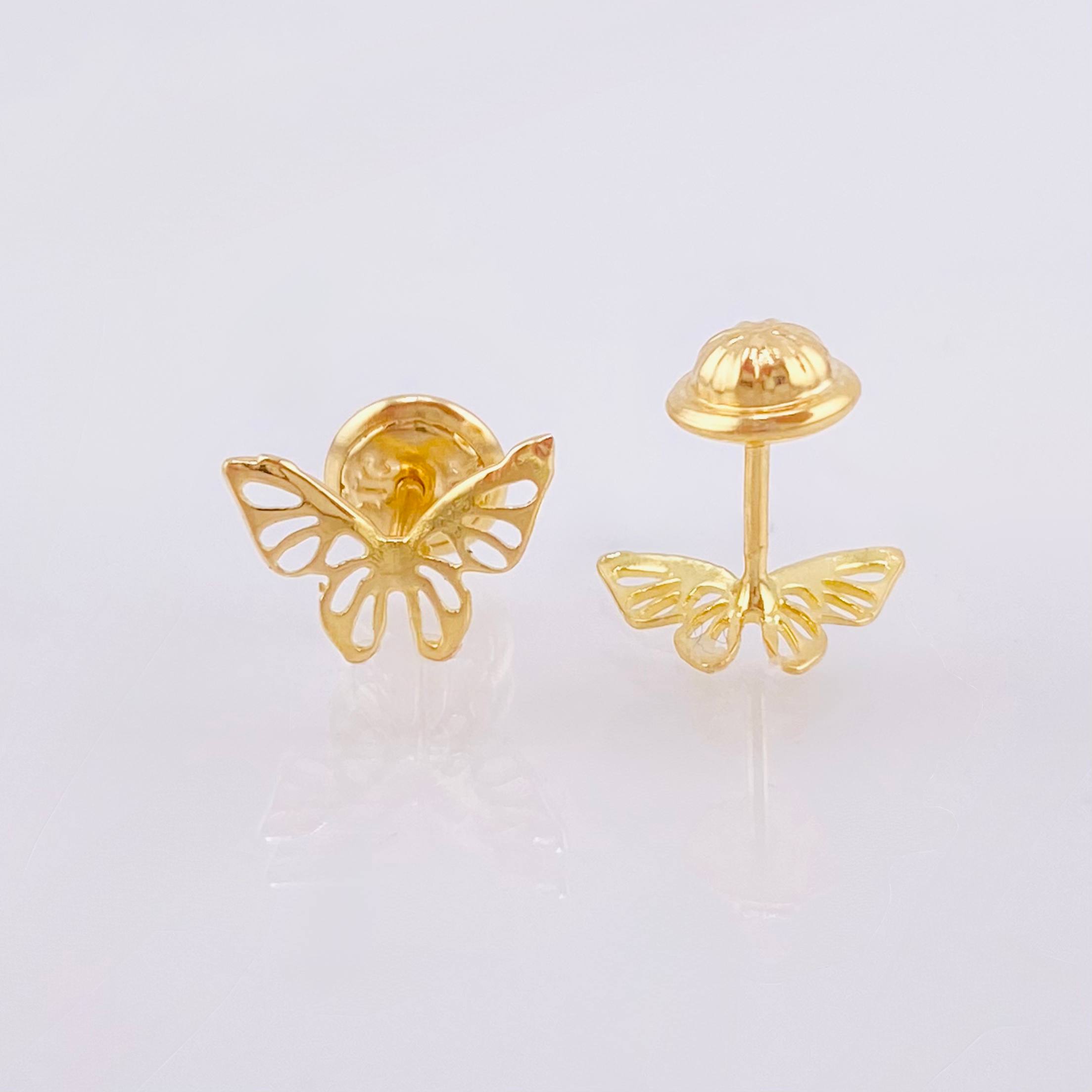 Topos Mariposa 0.7gr / 9.6mm Oro Amarillo 18K