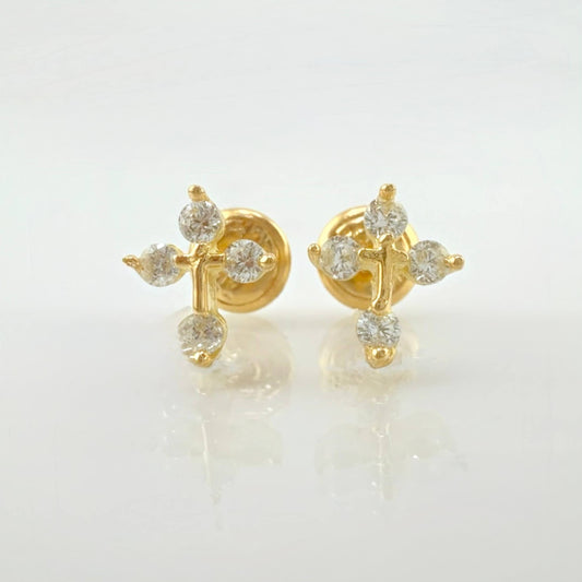Topos Cruz Punta Destellante 1gr / 8.5mm Oro Amarillo 18K