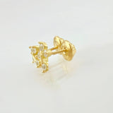 Topos Cruz Punta Destellante 1gr / 8.5mm Oro Amarillo 18K