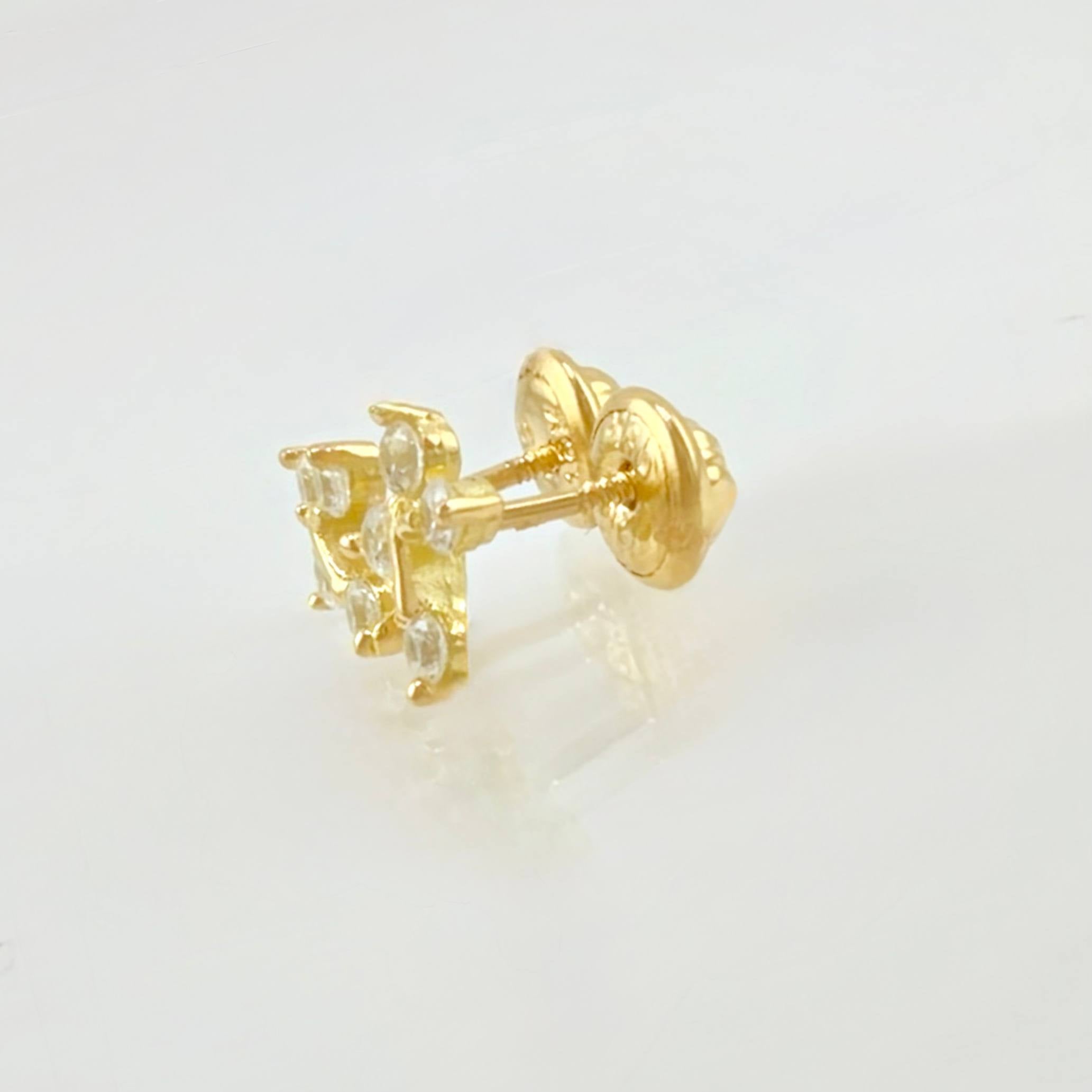 Topos Cruz Punta Destellante 1gr / 8.3mm Oro Amarillo 18K