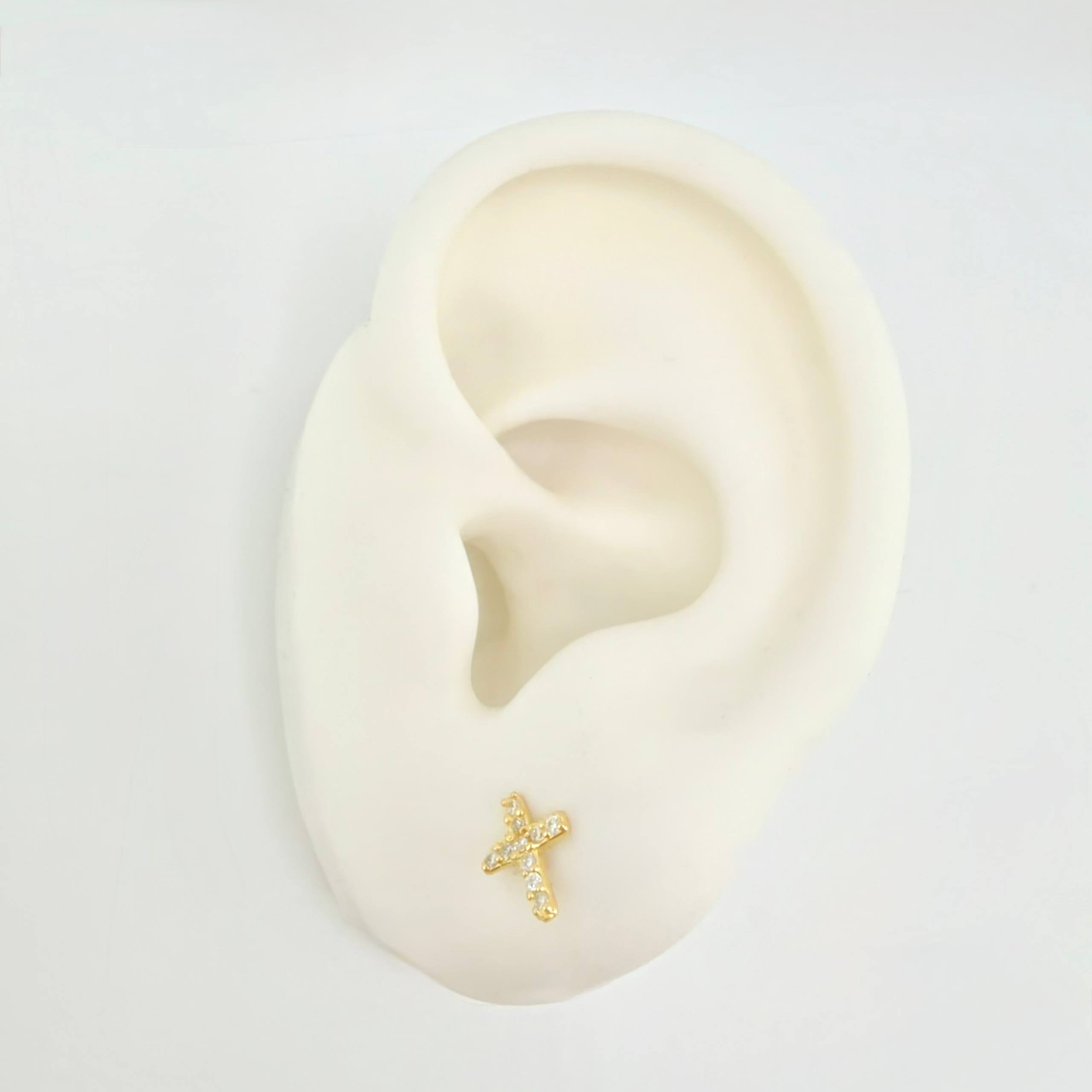 Topos Cruz Tupida 0.75gr / 7.6mm Oro Amarillo 18K