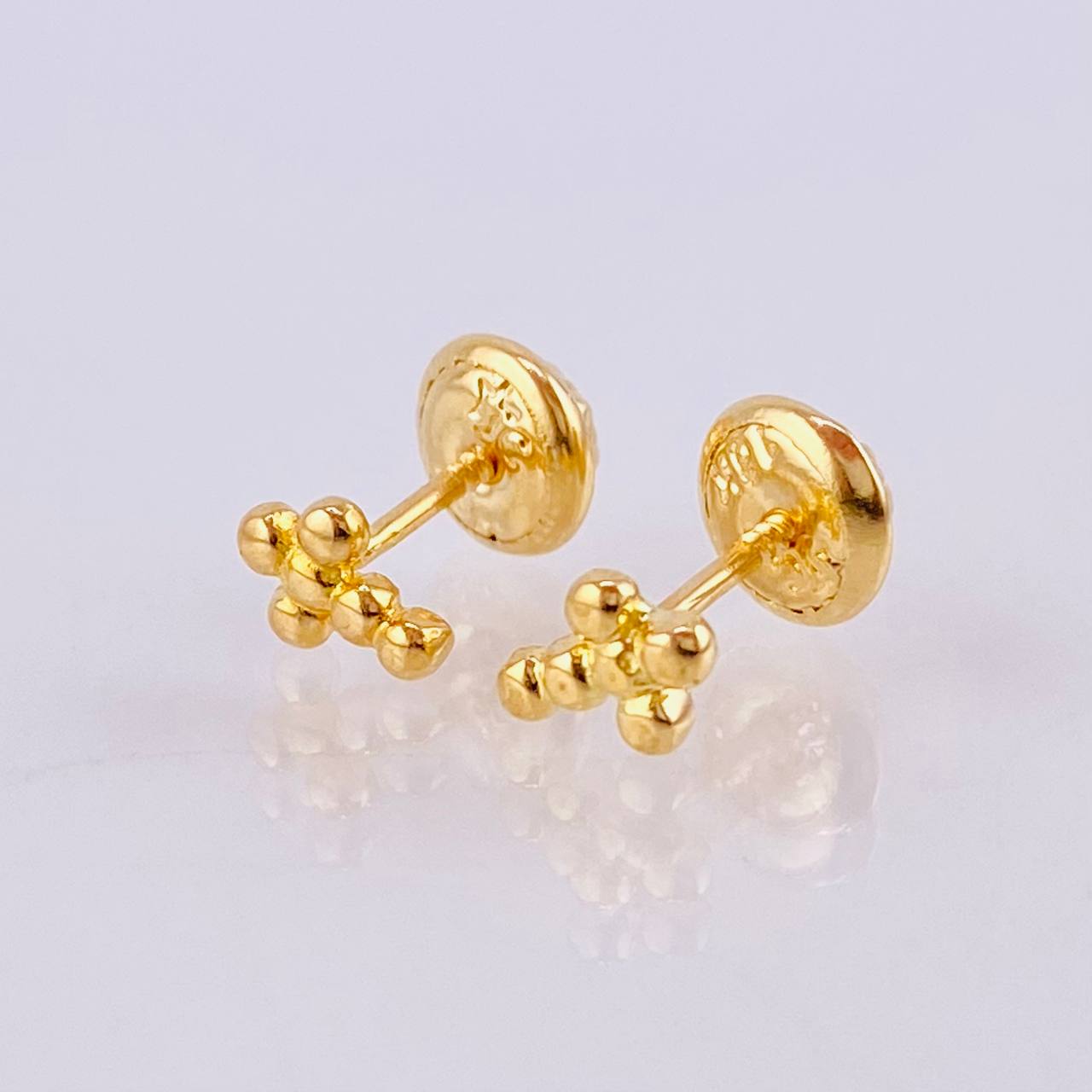 Topos Cruz Burbujas 0.8gr / 5.75mm Oro Amarillo 18K