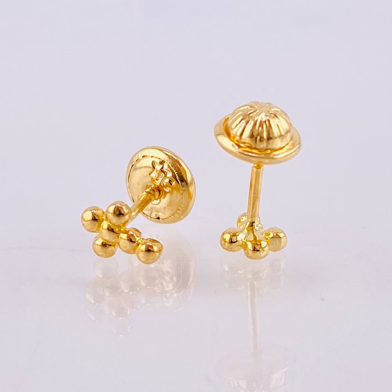 Topos Cruz Burbujas 0.85gr / 5.75mm Oro Amarillo 18K