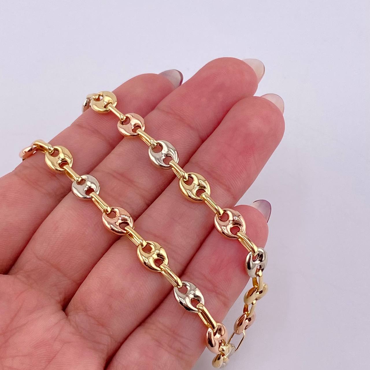 Tobillera Gc 4.8gr / 24cm / 6.3mm Tres Oros 18K