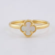 Anillo Trebol Nacar Blanco 1.2 g / T7 3/4 Oro Amarillo 18K