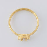 Anillo Trebol Nacar Blanco 1.2 g / T5 3/4 Oro Amarillo 18K