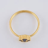 Anillo Trebol Onix Negro 1.15 g / T6 3/4 Oro Amarillo 18K