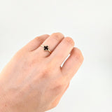 Anillo Trebol Onix Negro 1.15 g / T6 3/4 Oro Amarillo 18K