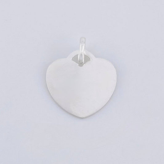 Dije Placa Corazón 1.4 g / 1.7 cm Plata 925